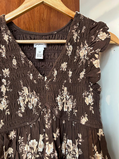 Floral Smocked Peasant Top