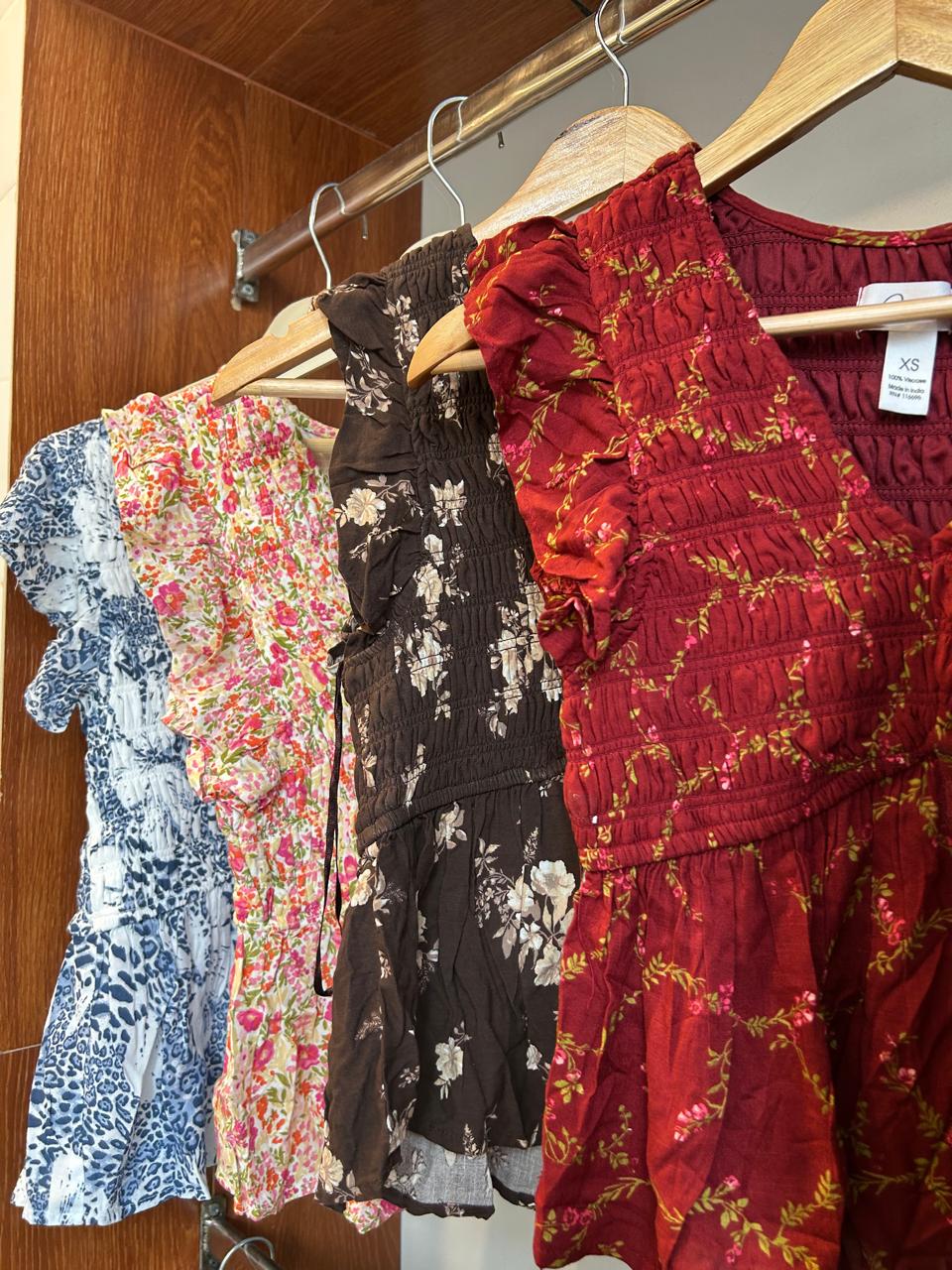 Floral Smocked Peasant Top