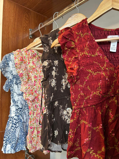 Floral Smocked Peasant Top