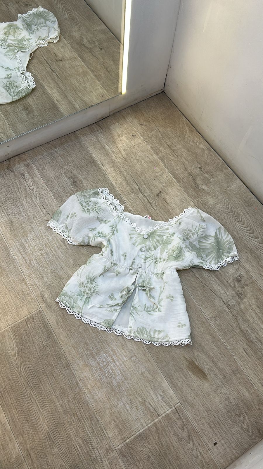 Floral Lace Trim Romper